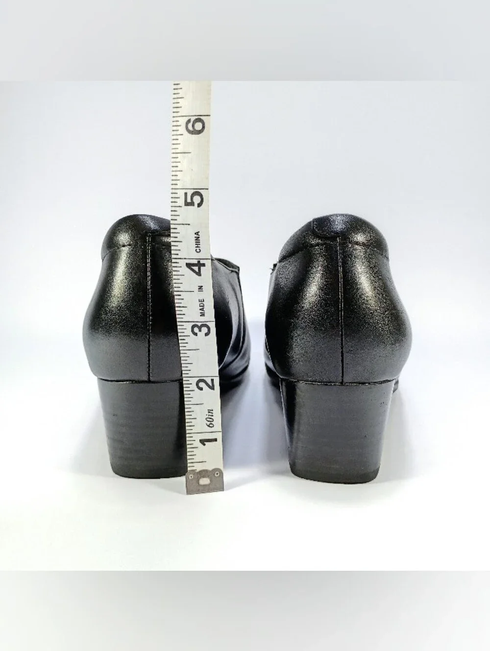 Clarks Damson Adele Womens 8 Black Leather Block Heel Slip On Pumps